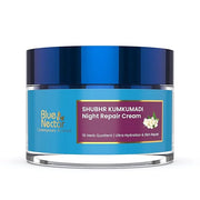 Blue Nectar Kumkumadi Night Face Cream Moisturizer with Natural Almond & Saffron | Facial Moisturizer for Skin Repair and ...