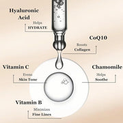 Ultimate Hydration & Anti-Aging Hyaluronic-Acid Facial Serum | with CoQ10, Vitamin B, Vitamin C & Chamomile Extract | Soot...