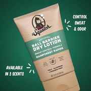 Dr. Squatch Ball Barrier Dry Lotion, No Mess Body Powder Lotion for Men, Made With Natural Ingredients - 2-Pack Rainforest...