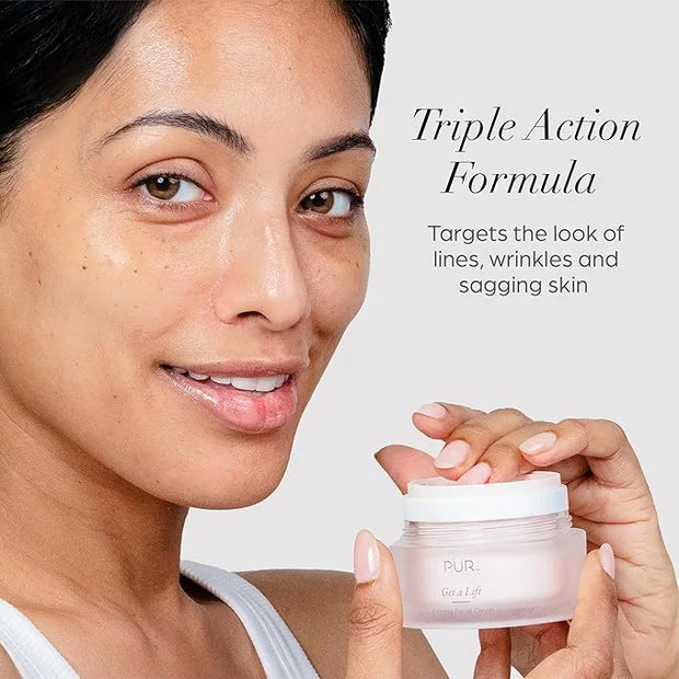 Firming Facial Cream, Get a Lift by PUR Beauty - Triple-Action Lightweight Moisturizer for Face & Neck Tightens Sagging Sk...
