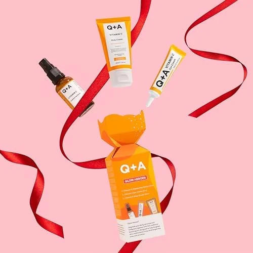 Glow Heroes Skincare Giftset - A Trio with Vitamin C Serum 30ml, Eye Cream 15ml & Body Cream 50ml - Rejuvenate - Vegan & C...