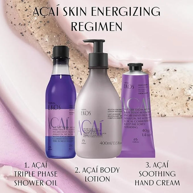 Natura - Ekos Açaí Hand Cream - Anti-Dullness Hand Balm - Recharge the Skin - Fast Absorption - Skin Moisturizer - Vegan S...
