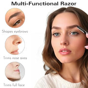 Eyebrow Razor with 6 Blades & Travel Case – Face Razors for Women & Men, Eyebrow Trimmer Shaper with Precision Cover, Faci...