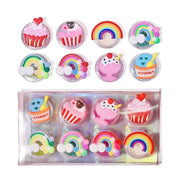 8PCS Cute Lip Gloss for Girls, Party Favors Lip Balm Set for Kids, Assorted Fruity Flavors Cute Cupcake of Rainbow Designs...