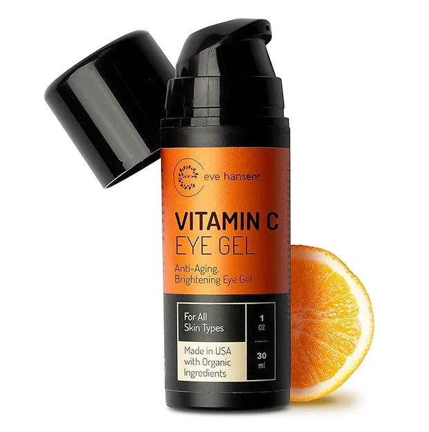 Eve Hansen Vitamin C Eye Gel - Under Eye Cream for Dark Circles and Puffiness - Anti-Aging Eye Repair Cream with Hyaluroni...
