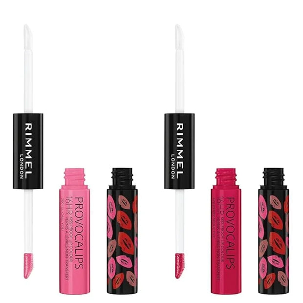 Rimmel London Provocalips 16hr Kiss-Proof Lip Color Bundle - 200 I'll Call You & 420 Berry Seductive, 14 fl.oz. Each - Pro...
