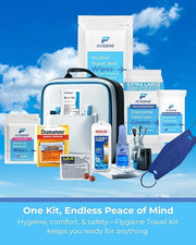 Travel Kit – Complete Airplane Travel Essentials Set for Men, Women, & Kids with Washable Case – 22-Piece TSA-Friendly Ess...