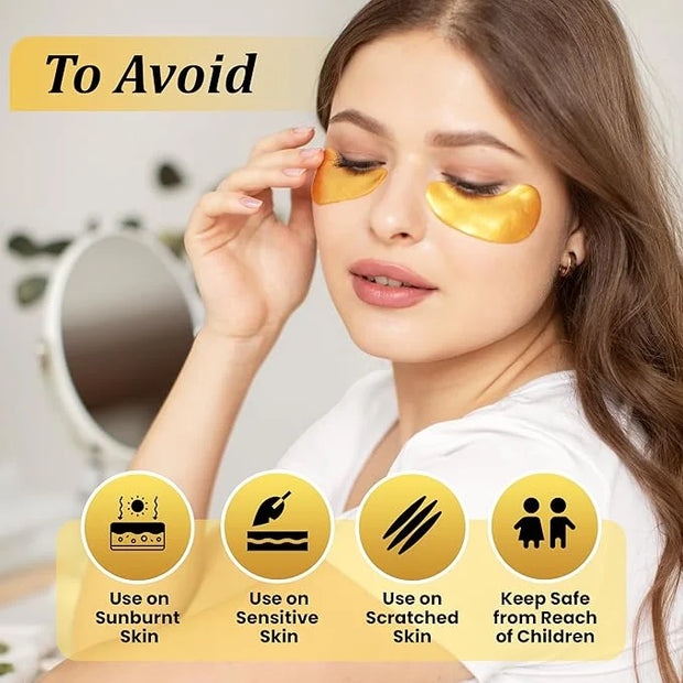 Beauty Golden Under Eye Patches (20 Pairs) - Under Eye Mask for Face Collagen Skin Care Products, Treatment for Dark Circl...