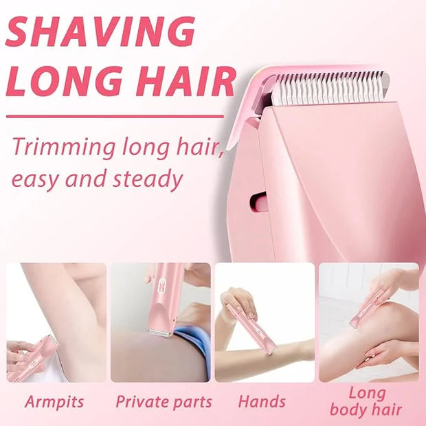 Glow Aura Womens Shaver 2 in 1,2025 New Razor & Shaver with Dual Ceramic Head,Bikini Trimmer for Women,IPX67 Waterproof We...