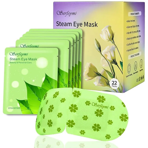 Serfeymi 22 Packs Steam Eye Mask-Disposable Cornea Care Rest Self Heating Eye Mask,Warm Eye Compresses for Dry Eyes,Sleep,...