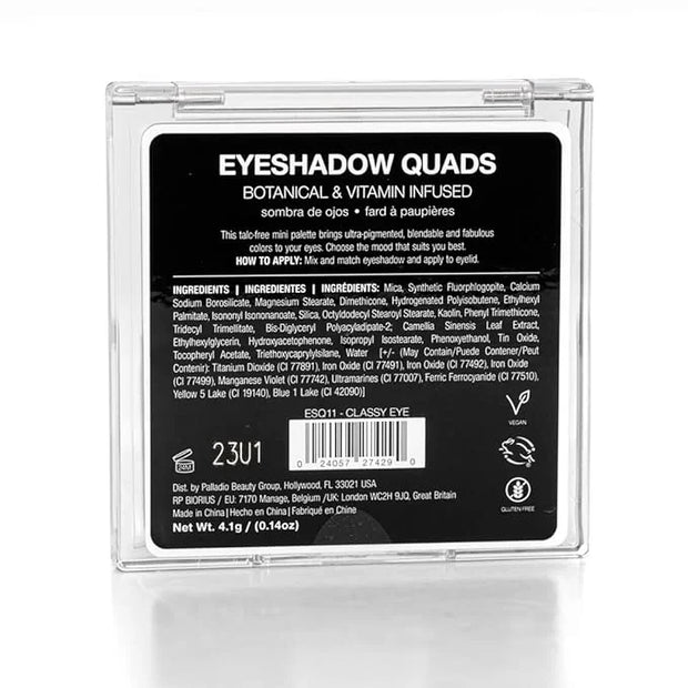 Palladio Eyeshadow Quads, Velvety Pigmented Blendable Matte, Metallic & Shimmer Finishes, Creamy Formula, Four Way Quad Ey...