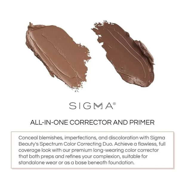 Sigma Beauty Spectrum Color-Correcting Duo – Color Correcting Cream for Concealing and Priming Skin, 2in1 Makeup Set with ...