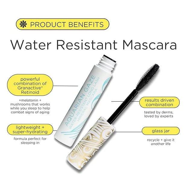 Pacifica Aquarian Gaze Mascara – Abyss (Black) Water-Resistant Long Lash Mascara, Lengthening & Smudge-Proof, Vegan & Crue...