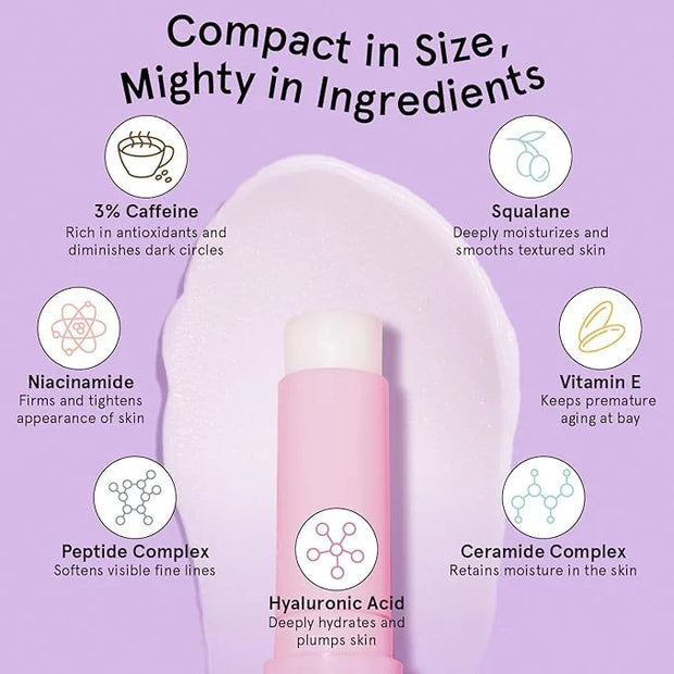 grace & stella Under Eye Brightener Balm Stick - Travel Essentials - Caffeine Eye Cream for Dark Circles, Puffiness, Wrink...