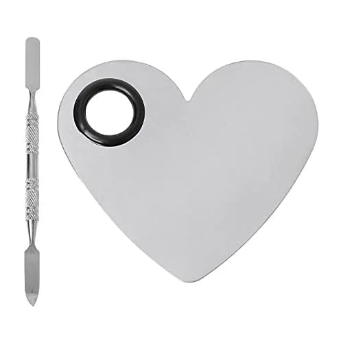 2 Pack Makeup Palette,Stainless Steel Cosmetic Mixing Palette