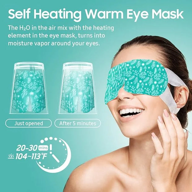 Steam Eye Mask, 10 Packs Heated Eye Mask, Self Heating Disposable SPA Warm Compress for Eyes Sleep Mask, Soothing Moist He...
