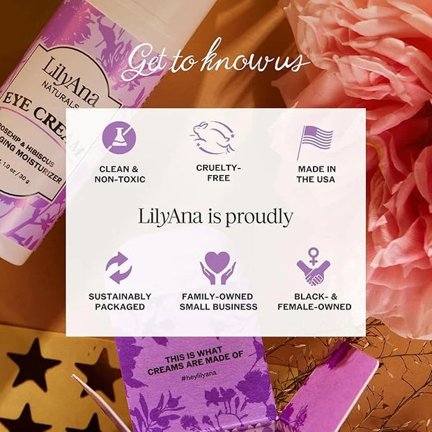 LilyAna Naturals Eye Cream for Dark Circles and Puffiness, Under Eye Cream for Wrinkles and Bags, Anti Aging Cream helps I...
