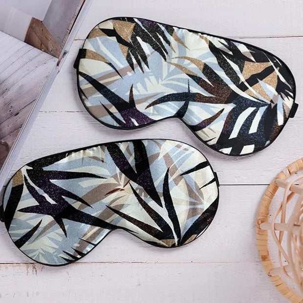 Maxfeel Feel 100% Pure Silk Eye Mask Sleep Eye Mask Eye Cover Eyeshade Sleeping Eye Mask Floral Colors (#35) - Product Image