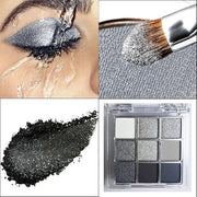 Black Smoky Eye shadow Palette, 9 Colors True Black Dark Grey Smokey Goth Makeup Pallet, 9 Soft Matte Shimmer High Pigment...