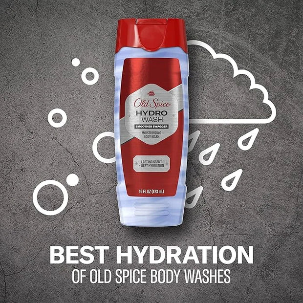 Old Spice Moisturizing Body Wash for Men, Hydro Wash, 2-in-1 Long Lasting Scent & Deep Hydration, 24/7 Shower Fresh, Smoot...