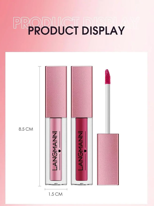 LANGMANNI 12Pcs Lip gloss Collection Makeup Set, Shiny Smooth Soft Liquid Lip Glosses Lip Stain With Rich Varied Colors Fo...