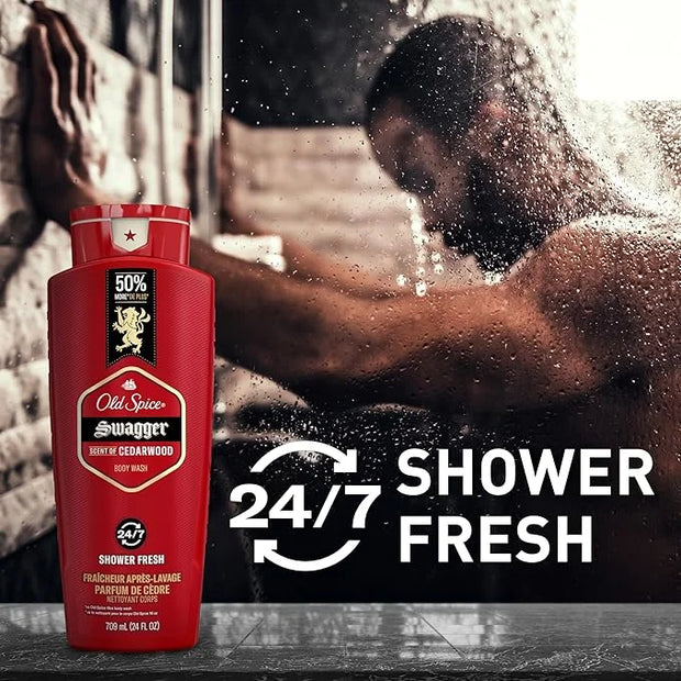 Old Spice Refreshing Body Wash for Men, 3X Defense, 24/7 Shower Fresh with Long Lasting Scent, Red Collection, Swagger wit...