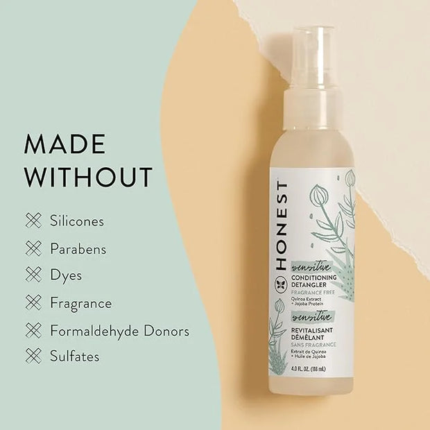 The Honest Company Fragrance Free Conditioning Hair Detangler | Leave-in Conditioner + Fortifying Spray | Tear-free + Hypo...