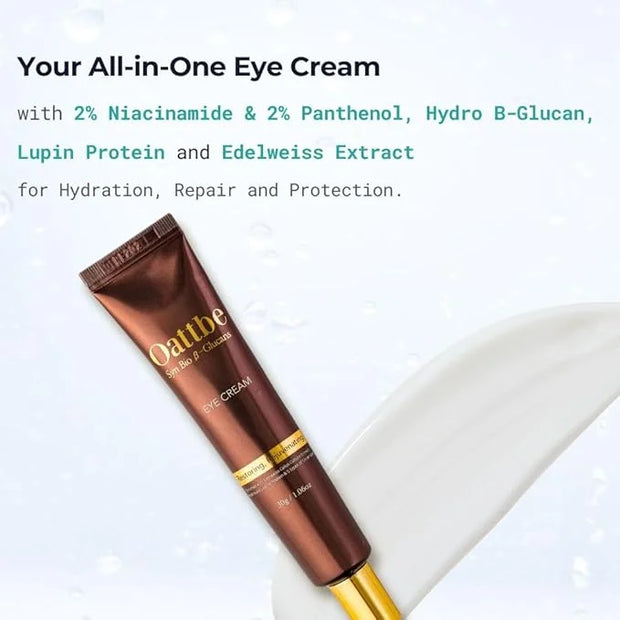 Eye Cream with SYN-BIO B-Glucan - Reduces Wrinkles, Brightens Dark Circles, Hydrates & Firms Skin - Gentle for All Skin Ty...