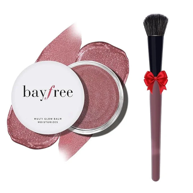 Multi Cream Blush & Blush Brush Set, Korean Makeup Blush for Cheeks, Multi-Use Face Balm, Lightweight & Hydrating, Blendab...