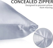 2 Pack Satin Pillowcase with Latent Zipper, Adjustable Satin Eye Mask for Sleeping and Satin Volume Scrunchie for Hair and...