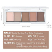 5 Colors Matte Eyeshadow Makeup Palette,Nude Pink Light Dark Brown Highly Pigmented Natural Neutral Eye Shadow Palette,Lon...