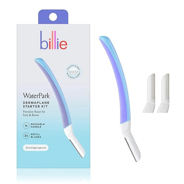 Billie - Dermaplane Starter Kit - Reusable Handle + 3 Refill Blades - Remove Facial Hair + Perfectly Shape Brows - Dermato...