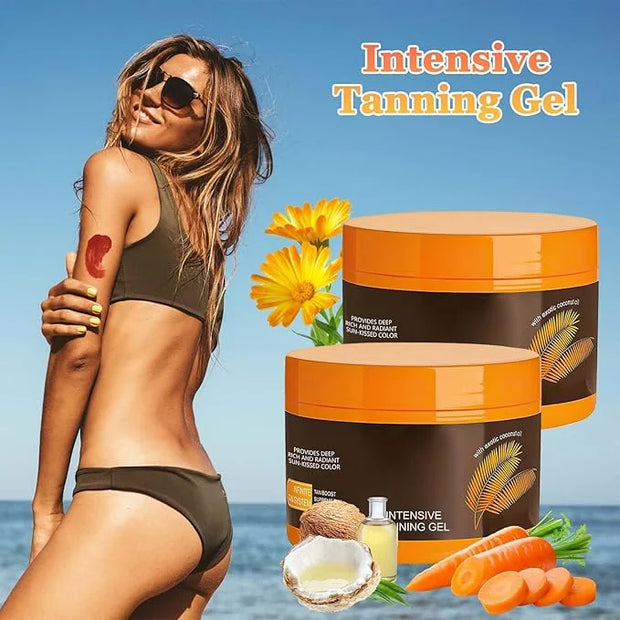 Luxury Intensive Tanning Gel, Natural Tanning Accelerator Lotion， Brown Tanning Gel, Natural Tanning Accelerator Cream Gel...