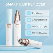 Facial Hair Removal for Women: 2 in 1 Electric Hair Removal Device for Chin Upper Lip Peach Fuzz & Rechargeable Eyebrow Tr...