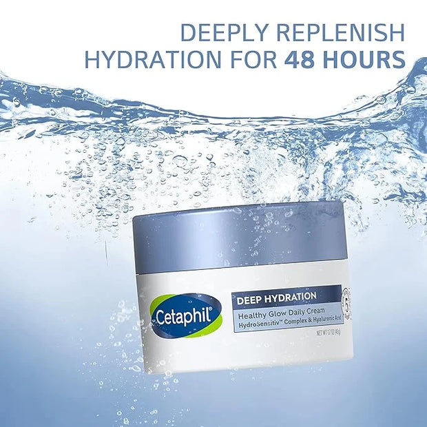 Cetaphil Deep Hydration Healthy Glow Daily Face Cream, 1.7 oz, 48 Hour Dry Skin Face Moisturizer for Sensitive Skin, With ...