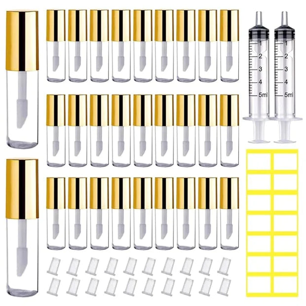 AMORIX 50PCS Mini 1.2ml Lip Gloss Tubes with Wand Empty Lip Gloss Containers Refillable Travel Lip Balm Tubes for Samples ...