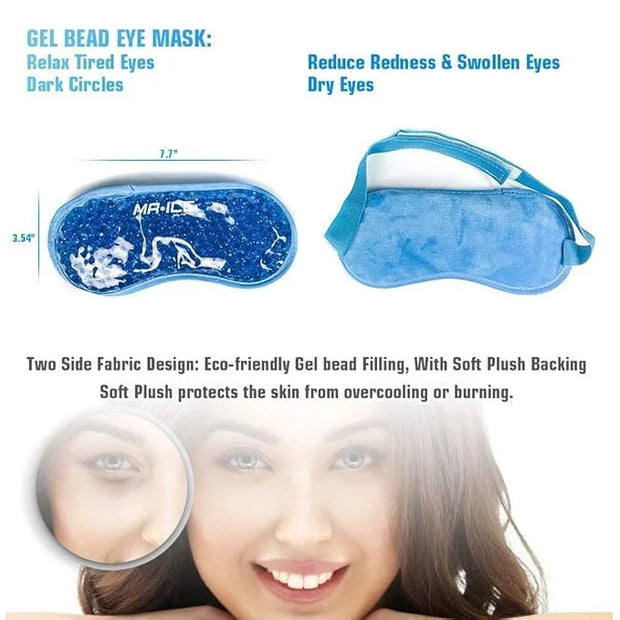 MR.ICE 3 Kits Cooling Face Mask Full Face Ice Mask, Reusable Gel Face Mask Eye Cooling Masks with Soft Plush Backing, Cold...