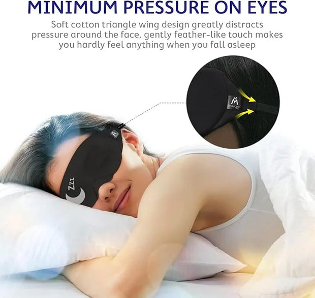 Mavogel Cotton Sleep Mask - Sleep Eye Mask for Women Men, Light Blocking Night Eyemask, Super Soft and Comfortable Eye Cov...