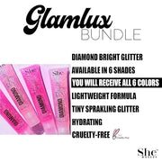 Beauty Bundle She Diamond Glitter Lip Gloss Bright High Shine Glitter Holographic Long Lasting Non-Sticky Formula Gifts fo...