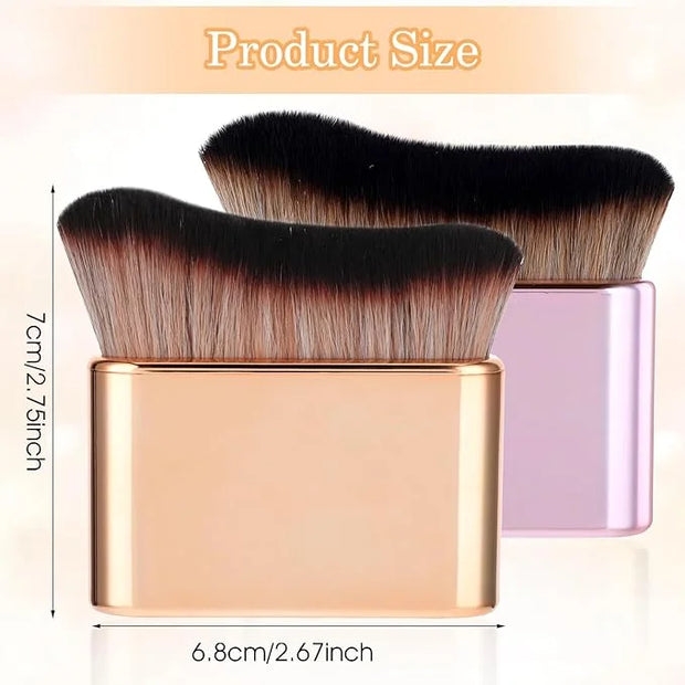 2Pcs Self Tan Brush Soft Body Makeup Brush Portable Self Tanning Brush Self Tanner Face Brush For Body & Leg Makeup（Rose G...