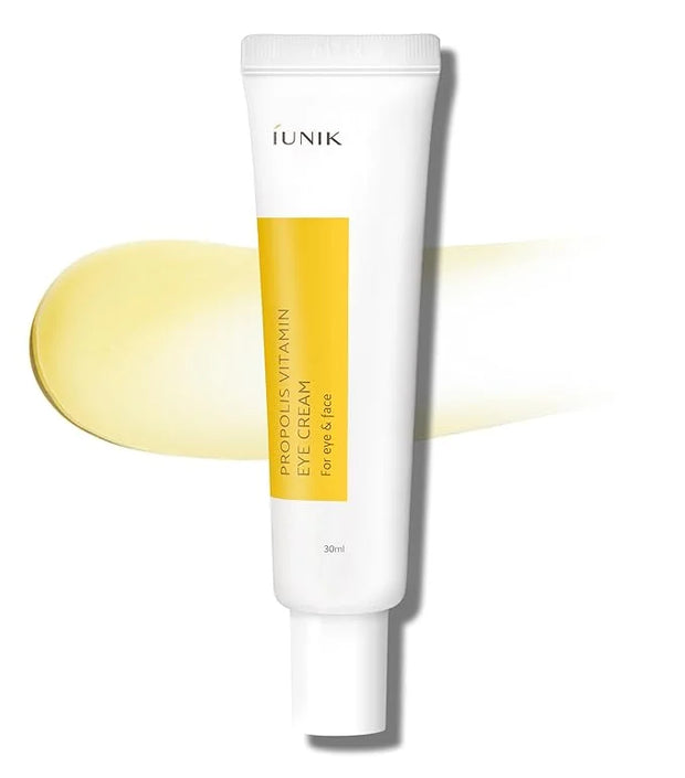 IUNIK Propolis Vitamin C Face & Eye Cream with Vegetable Oil, Idebenone 1.01 Fl Oz Dullness Dark Circles Puffiness Smooths...