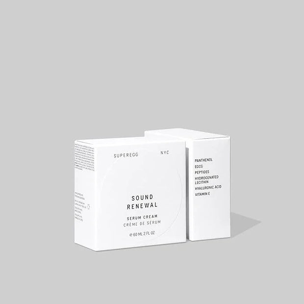 SUPEREGG Sound Renewal Serum Cream: For a fresh, luminous complexion. Nourishing serum cream with Panthenol and EGCG. 60 M...