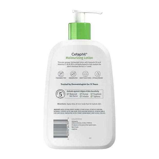 Cetaphil Hydrating Moisturizing Lotion for Normal to Dry, Sensitive Skin, 16 oz + Travel Size Gentle Skin Cleanser 2 oz - ...