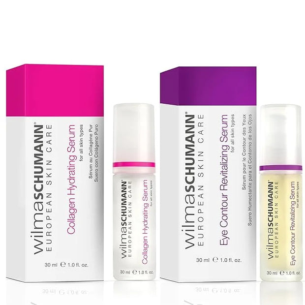 Collagen Moisturizing Serum + Eye Contour Serum Bundle, Reduces Fine Lines and Wrinkles, Set Includes (2) 1OZ/30ML Bottles...