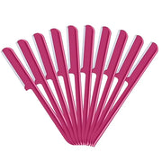 10 Pieces Women's Facial Razor Eyebrow Shaver Razor Brow Shaper Eyebrow Trimmer Dermaplaner Shaping Tool with Cover (Rose ...