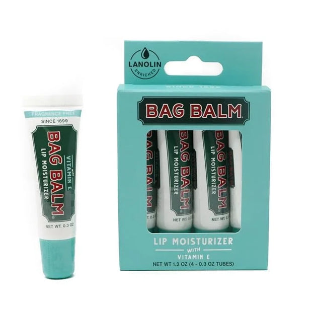 Vermont's Original Bag Balm Fragrance Free Lip Balm with Vitamin E | Pack of 4 0.3oz Tubes - Product Image