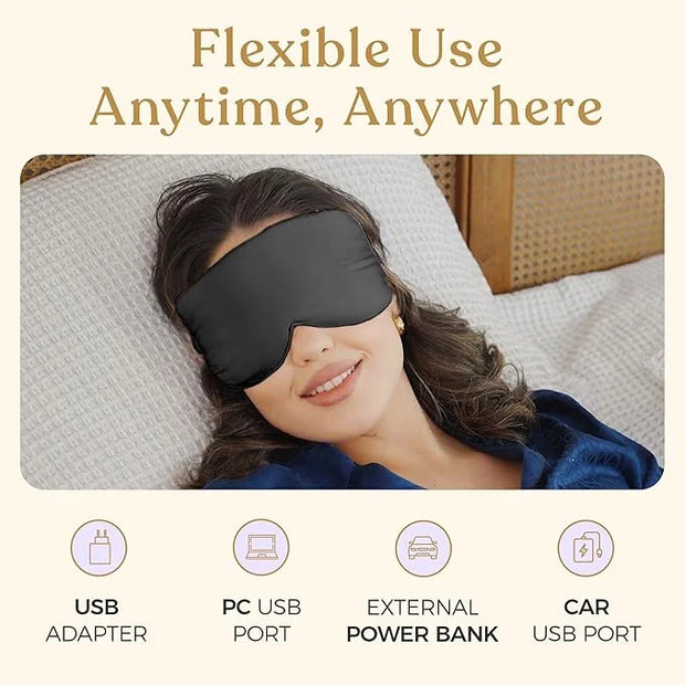 Heated Eye Mask for Dry Eye Relief - Stye Treatment, Warm Compress for Sinus, Electric Warming Patch With Moist Heat - Bla...