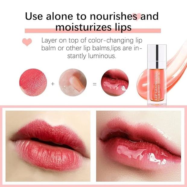 Hydrating Lip Glow Oil, Moisturizing Lip Glow Oil, Nourishing Glossy Transparent Lip Oil, Plumping Lip Oil, Lip Balm, Non-...
