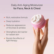 Solawave LightBoost Rich Cream for Face & Neck | Boosts Effects of Red Light Therapy | Daily Anti Aging & Skin Firming Moi...