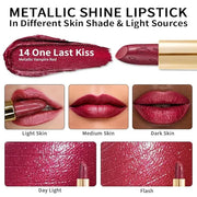 Oulac Wine Red Lipstick for Women with Metallic 3D Shine Lightweight Hydrating Formula, High Impact Lip Color, Vegan Beaut...
